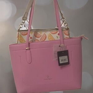 Nanette Lepore Vibrant Pink Tote Bag with Citrus Two